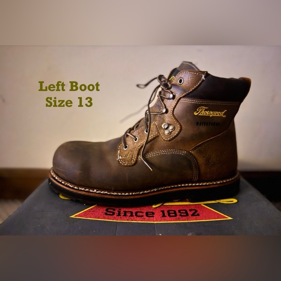 NEW Thorogood Waterproof Composite Toe Men’s Work Boots- Diff Sizes! L 13 / R 12 - Picture 12 of 16